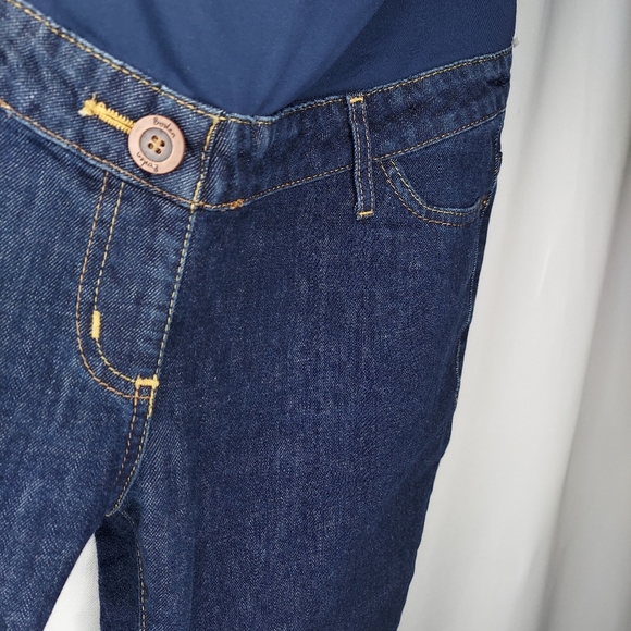 Boden Maternity Jeans 10 Stretch Denim Short Panel Straight Adjustable Waist - Picture 3 of 6